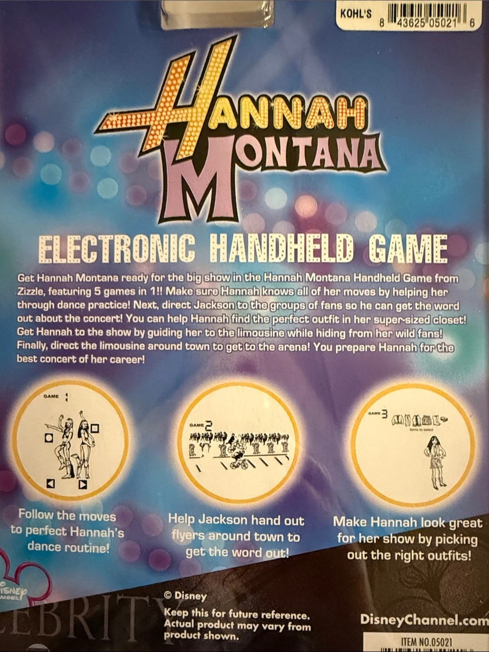Hannah Montana Zizzle Electronic Handheld Game 2007 - 5 Games in 1 Disney #05021